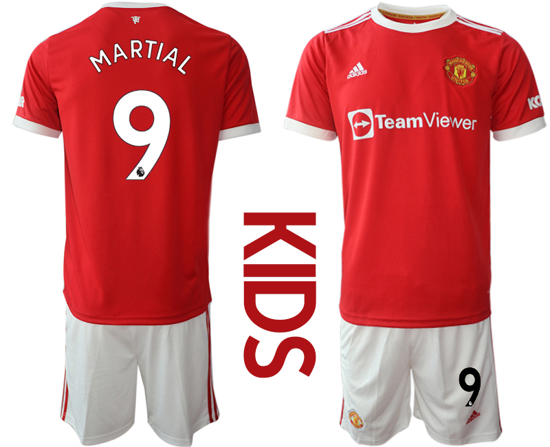 Youth 2021-2022 Club Manchester United home red #9 Soccer Jersey->youth soccer jersey->Youth Jersey